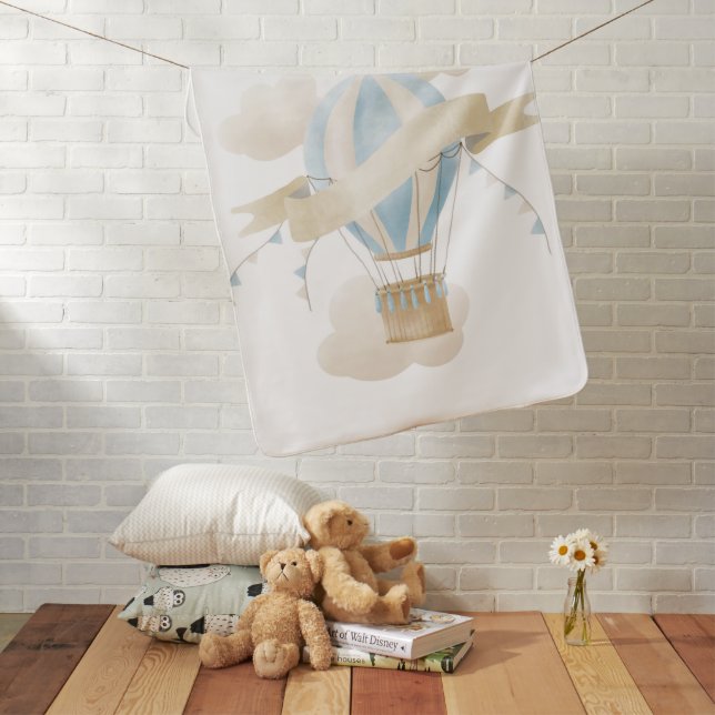 Hot Air Balloon Baby Blanket (In Situ)