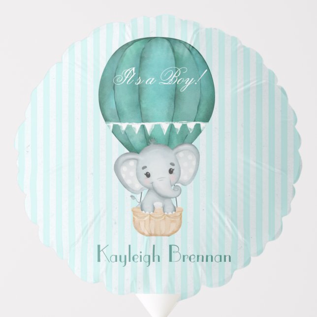 Hot Air Balloon Baby Boy Elephant  (Front)