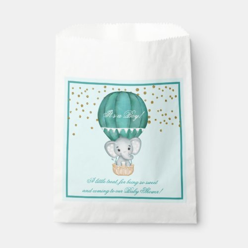 Hot Air Balloon Baby Boy Elephant Baby Shower   Favor Bag