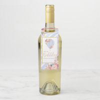 Hot Air Balloon Baby Boy Pop the Bubbly Champagne Bottle Hanger Tag