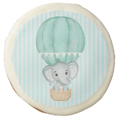 Hot Air Balloon Baby Elephant Shower  Sugar Cookie