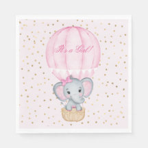 Hot Air Balloon Baby Girl Elephant Baby Shower 
