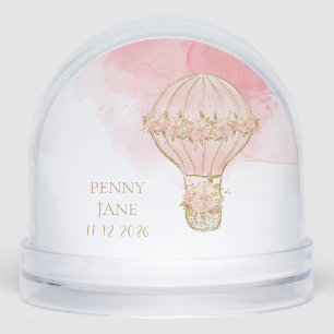 Hot Air Balloon Baby Girl Snow Globe
