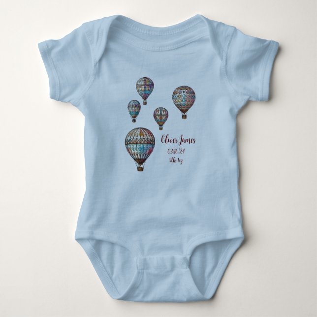 Hot Air Balloon Baby One Piece T-Shirt Baby Bodysuit (Front)