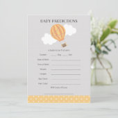 Hot Air Balloon Baby Predictions Card (Standing Front)