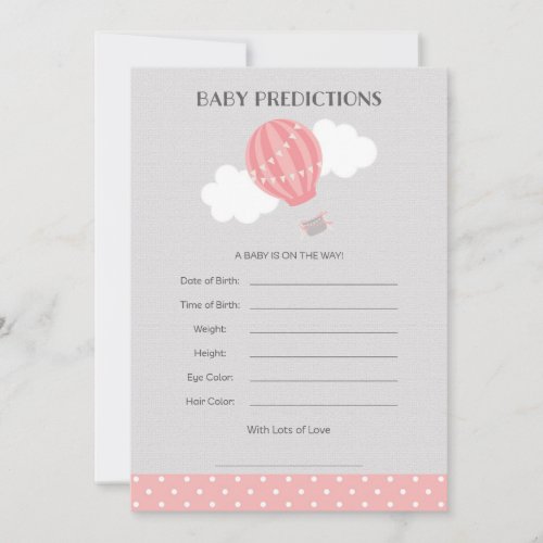 Hot Air Balloon Baby Predictions Card