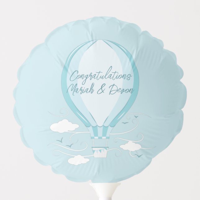 Hot Air Balloon Baby Shower Blue (Front)