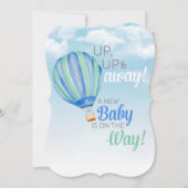 Hot Air Balloon Baby Shower - Blue & Green Boy Invitation (Back)