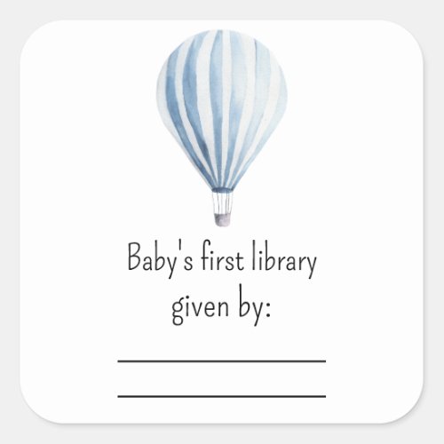 Hot air balloon _ baby shower bookplate