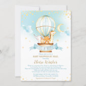 Hot Air Balloon Baby Shower by Mail Jungle Animal Invitation (Front)