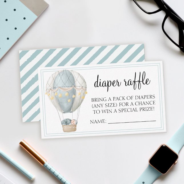Hot air balloon baby shower diaper raffle cards (Creator Uploaded)