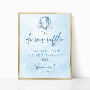 Hot Air Balloon Baby Shower Diaper Raffle Sign