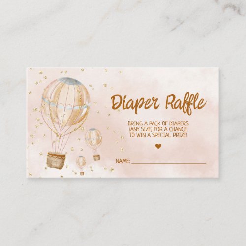Hot Air Balloon Baby Shower Diaper Raffle Ticket Enclosure Card