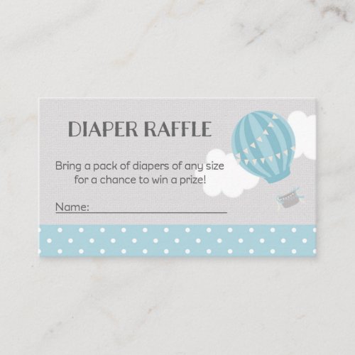 Hot Air Balloon Baby Shower Diaper Raffle Tickets Enclosure Card