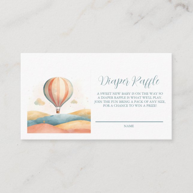 Hot air balloon Baby shower Enclosure Card (Front)