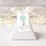 Hot Air Balloon Baby Shower Favor Tags | Mint<br><div class="desc">Use these sweet baby shower favor tags to say thank you to your guests! Cute gender neutral design in mint and navy features a pastel mint green watercolor hot air balloon illustration and smoky blue gray lettering.</div>