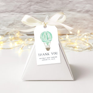 Hot Air Balloon Baby Shower Favor Tags   Mint