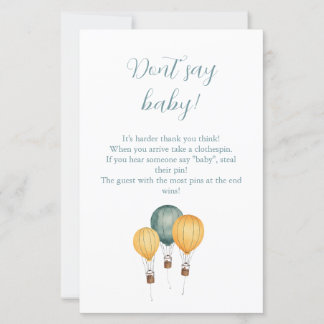 Hot Air Balloon Baby Shower Game
