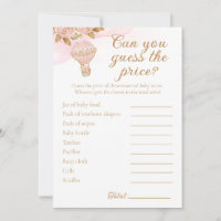 Hot Air Balloon Baby Shower Guess Price Activity
