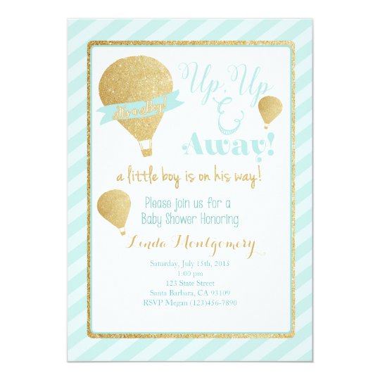 Hot Air Balloon Baby Shower Invitation Zazzle