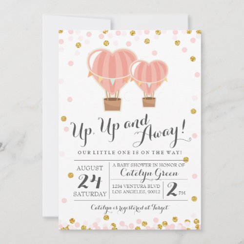 Hot Air Balloon Baby Shower Invitation