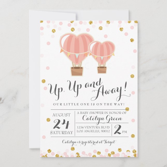 Hot Air Balloon Baby Shower Invitation (Front)