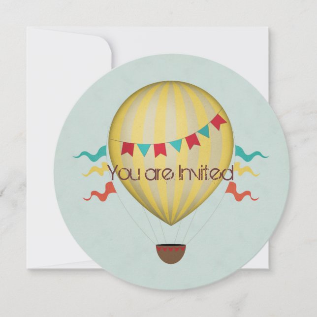 Hot Air Balloon Baby Shower Invitation (Front)