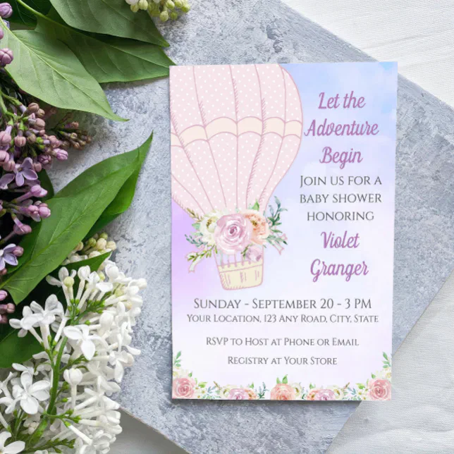 Hot Air Balloon Baby Shower Invitation Zazzle