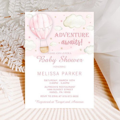 Hot Air Balloon Baby Shower Invitation