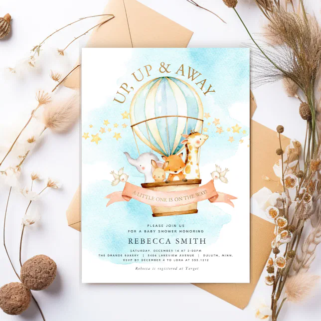 Hot Air Balloon Baby Shower Invitation | Zazzle