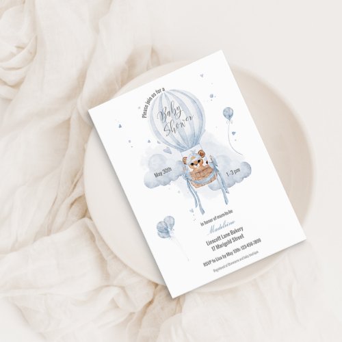 Hot Air Balloon Baby Shower Invitation