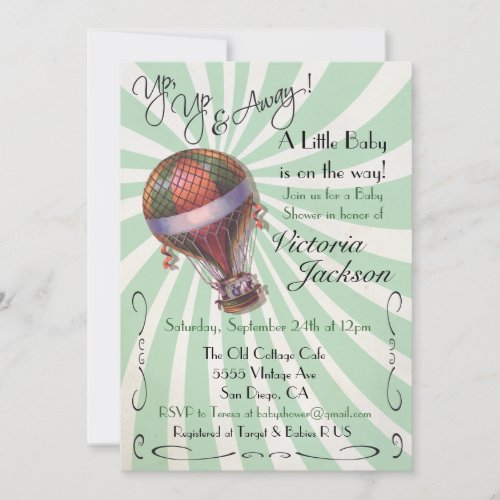 Hot air balloon Baby Shower Invitation