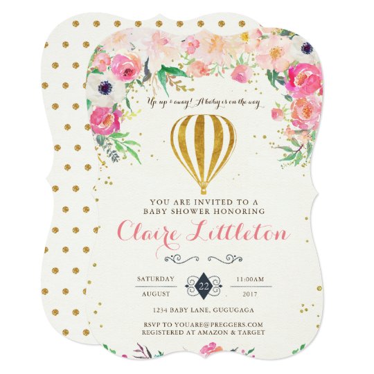Hot Air Balloon Baby Shower Invitation Zazzle