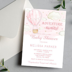 Hot Air Balloon Baby Shower Invitation Adventure
