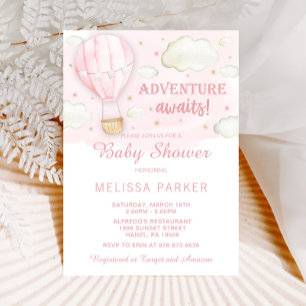 Hot Air Balloon Baby Shower Invitation   Adventure