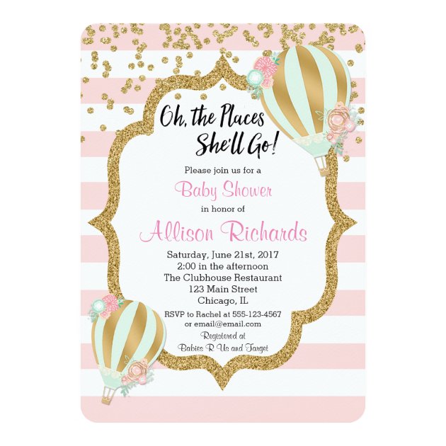 pink and gold balloons baby shower