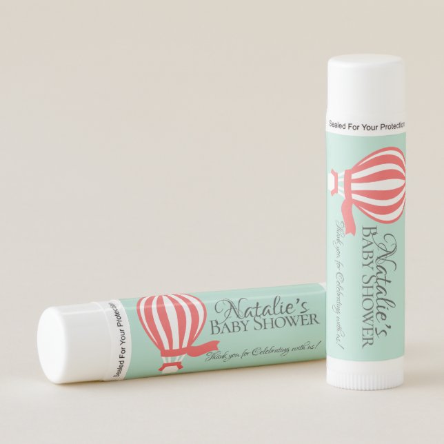 Hot Air Balloon Baby Shower Lip Balm (Front)