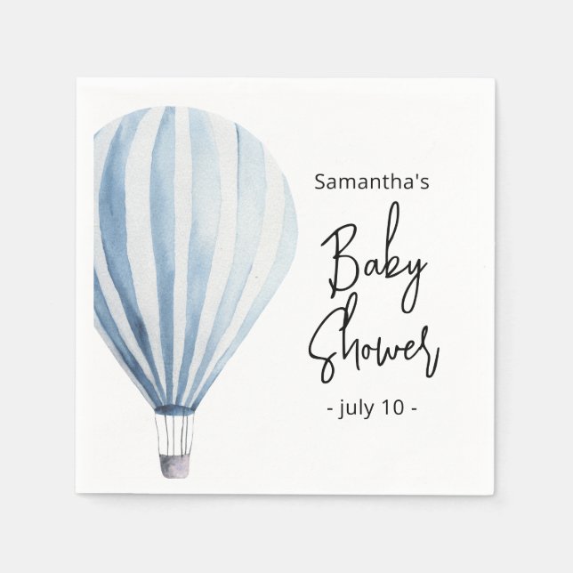 Hot air balloon - baby shower napkins (Front)