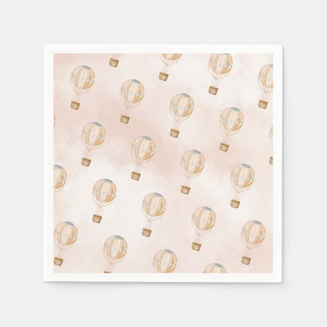 Hot Air Balloon Baby Shower Napkins (Front)