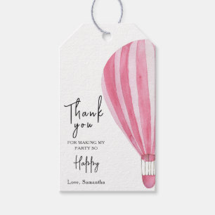 Hot air balloon Baby Shower or Birthday Thank you Gift Tags