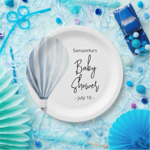 Hot air balloon - baby shower paper plates