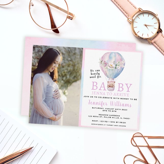 Hot air balloon baby shower photo invitation (Creator Uploaded)