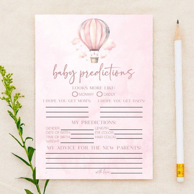 Hot Air Balloon Baby Shower Predictions Game (Creator Uploaded)