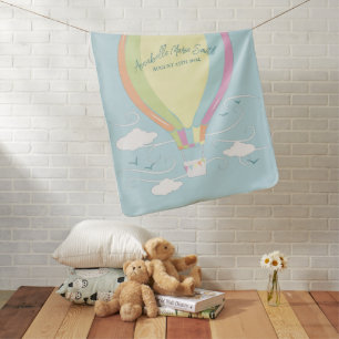 Hot Air Balloon Baby Shower Rainbow Blanket