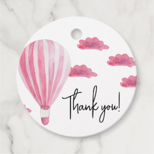 Hot air balloon baby shower thank you favor tags