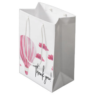 Hot air balloon baby shower thank you medium gift bag