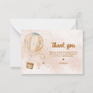 Hot Air Balloon Baby Shower Thankyou Note Card