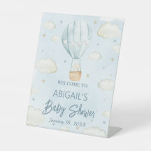 Hot air balloon Baby Shower, Welcome Pedestal Sign