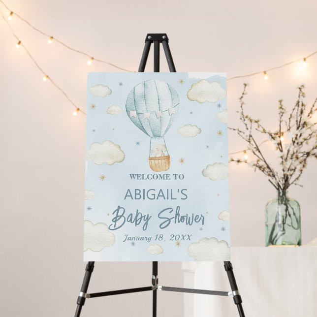 Hot air balloon Baby Shower Welcome Sign Foam Sign (In Situ (Stand))