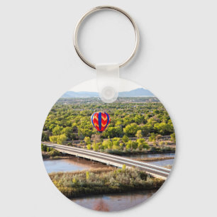 Hot Air Balloon Ballooning Over The Rio Grande Keychain